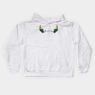 yo a ti Cas  rainbow wings Kids Hoodie